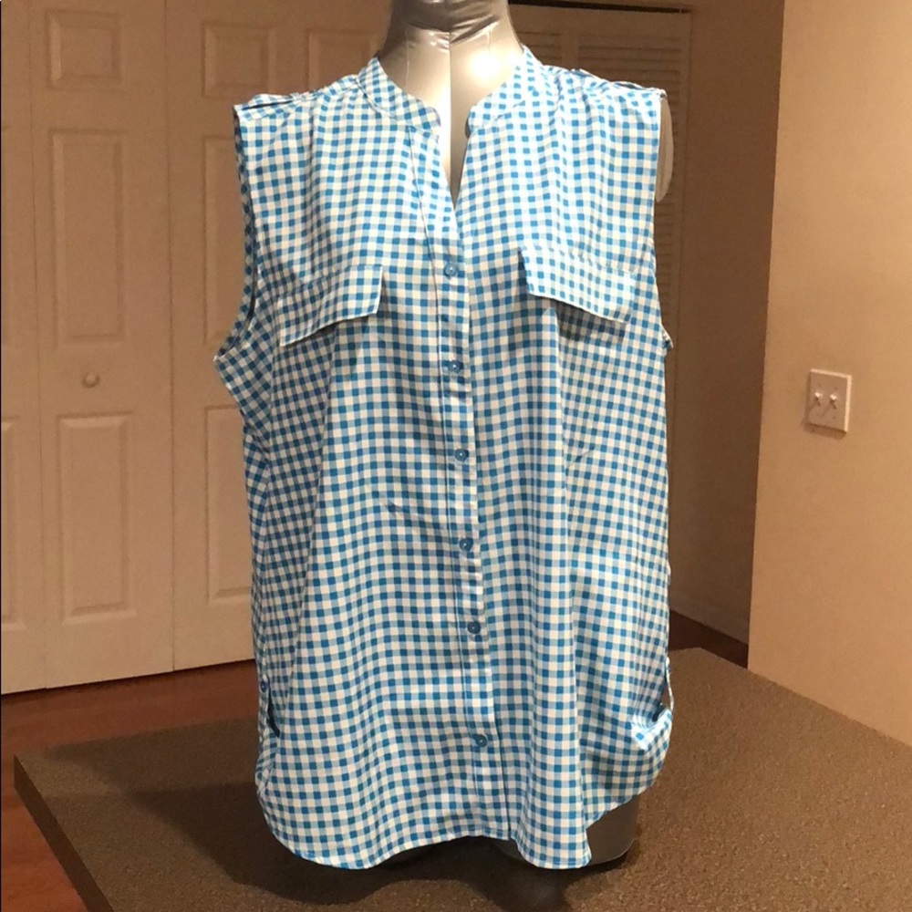 Blue & White Gingham Top NY Collection